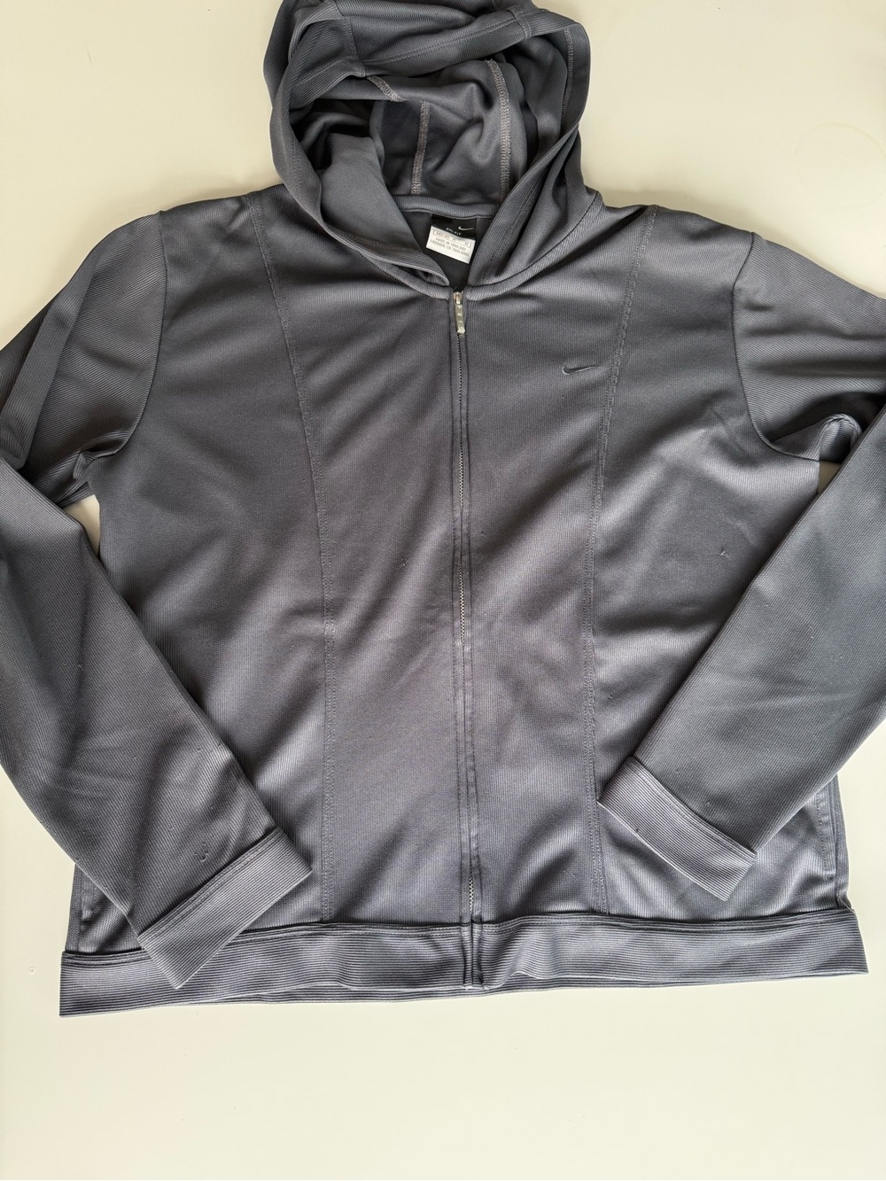 Vintage Nike Dri-FIT Gray Full Zip Hooded Track Jacket Size Medium Y2K
